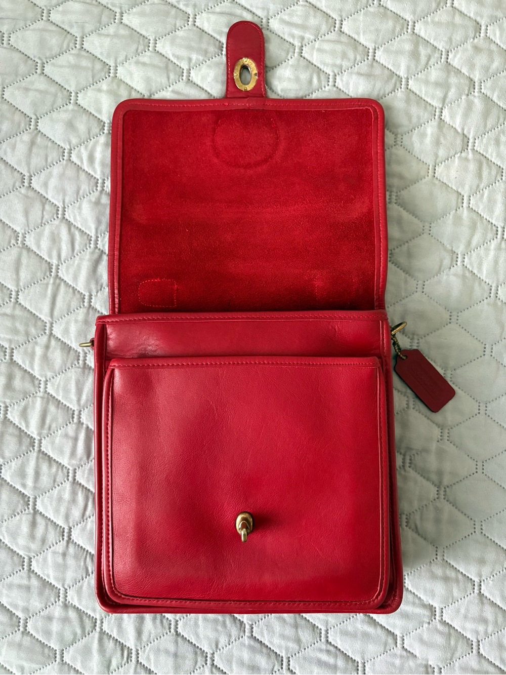 Coach Red Leather Crossbody Satchel - Picture 8 of 13